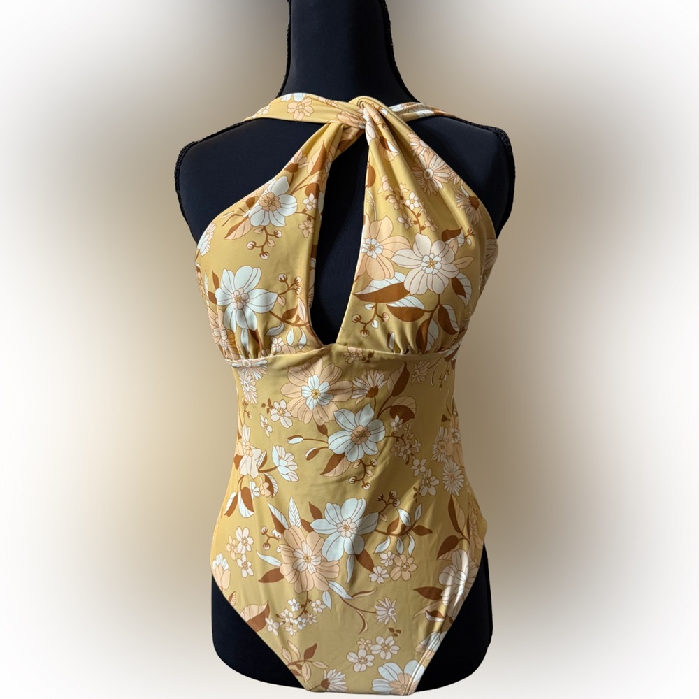Cupshe Yellow Floral One Piece Swimsuit